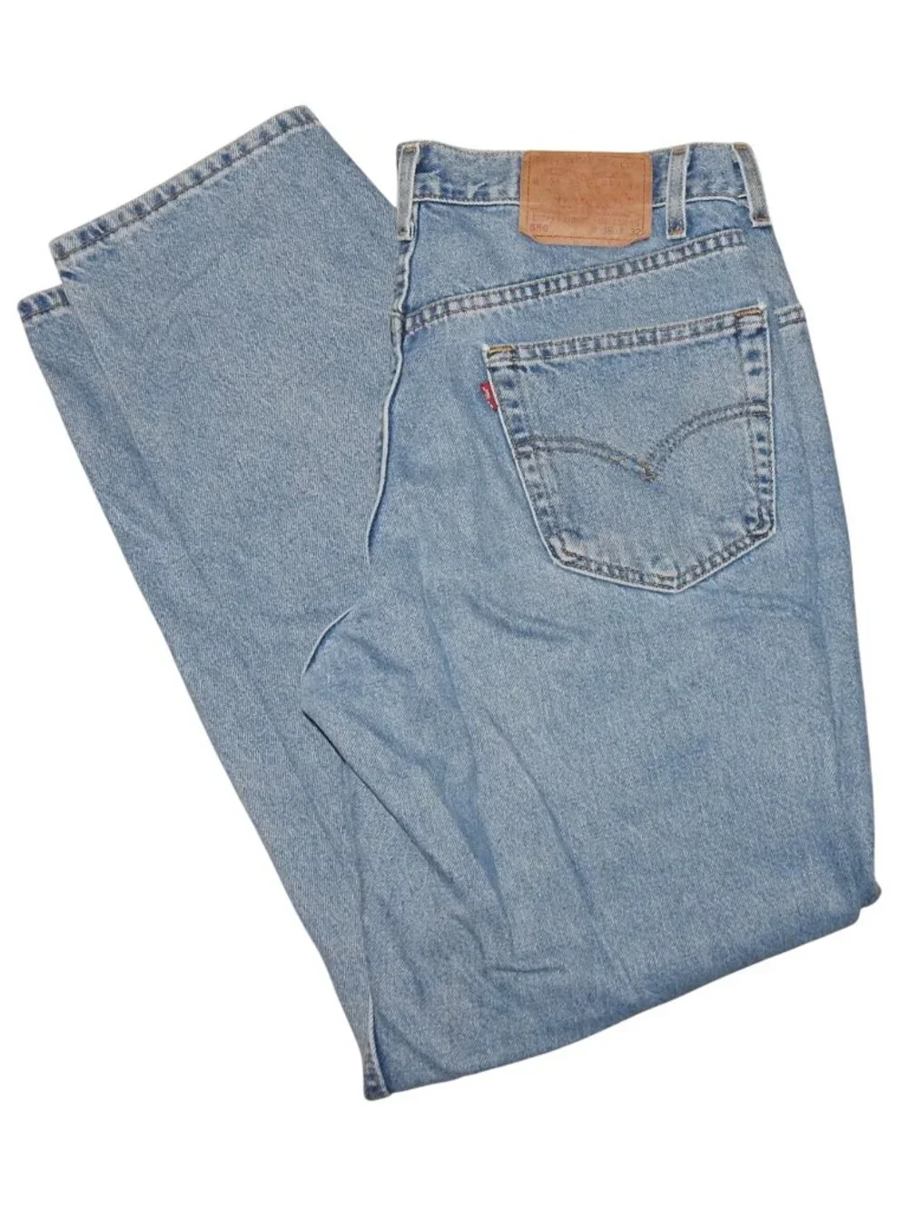 Vintage Levi 550 Relaxed Fit Straight Leg 36X32 Denim Blue Jeans Made in Mexico